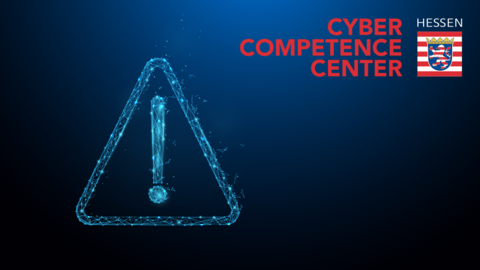 Stilisiertes Warndreieck und Logo Hessen3C