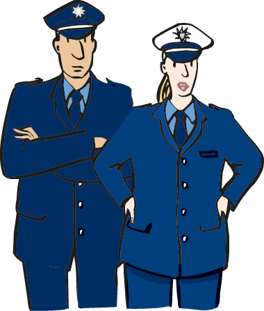 Polizei-2 Die Polizei sucht und verhaftet Verbrecher. Wenn man in Gefahr ist, kann man die Polizei rufen.